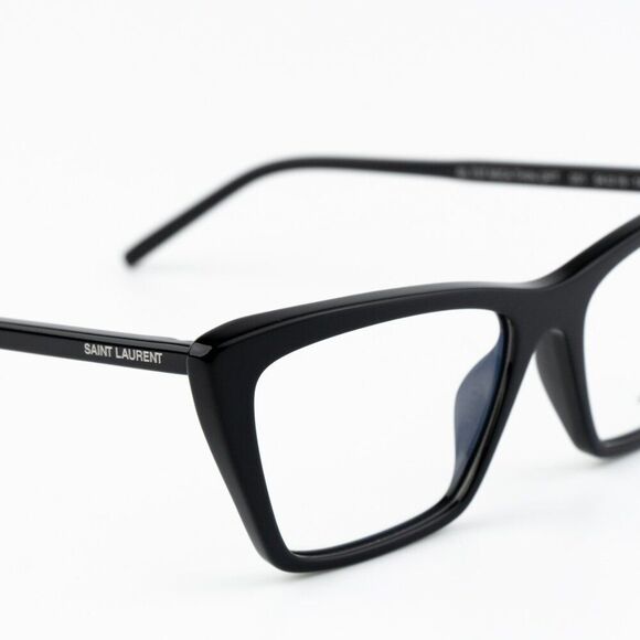 NEW Saint Laurent SL737 Mica Thin OPT 001 Black Cat Eye Unisex Eyeglasses - Picture 7 of 11